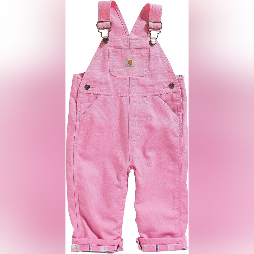 Flannel lined pink overalls